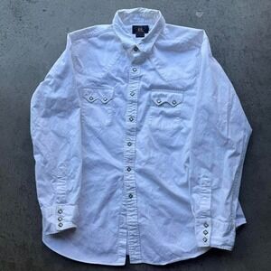 RRL Double RL Ralph Lauren Men's Pearl Snap Western Shirt Cotton White XXL